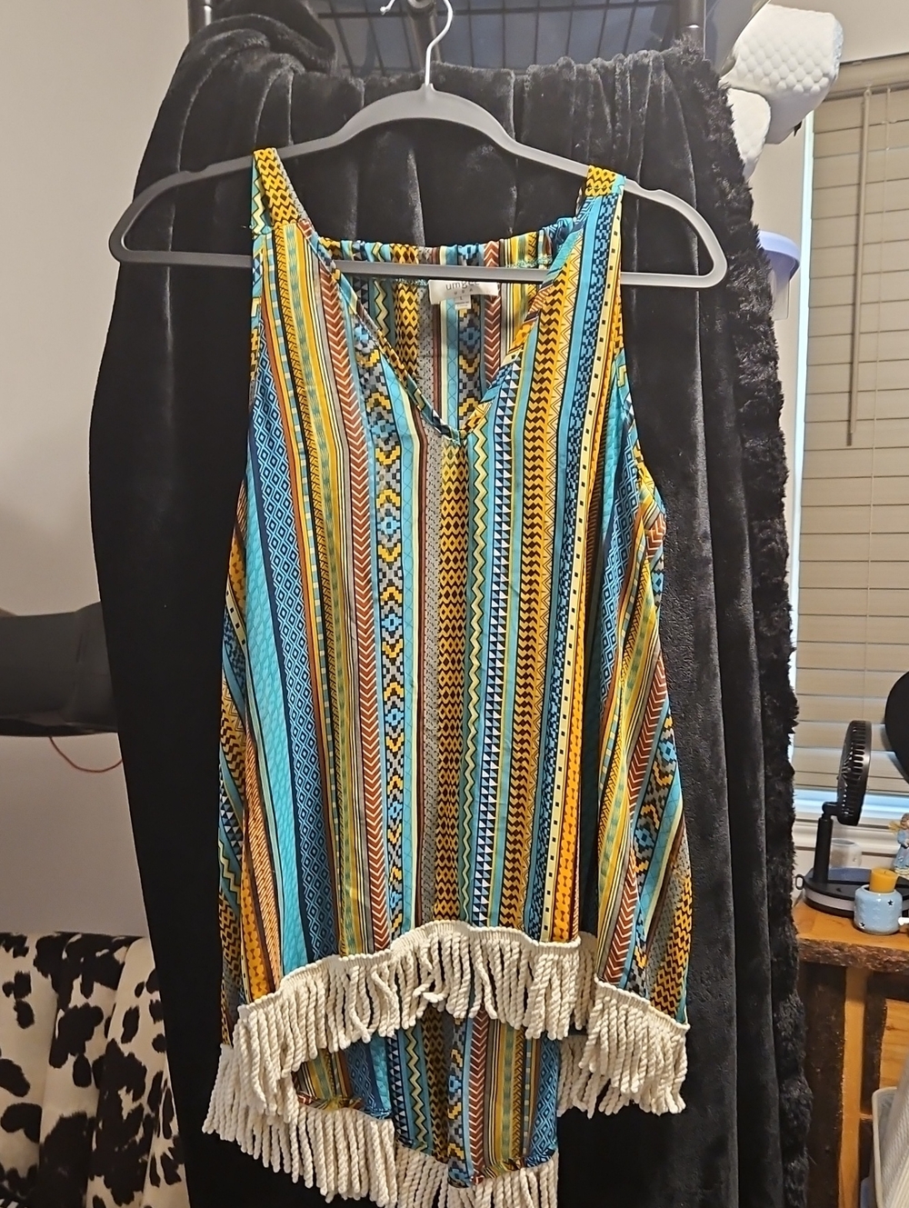 Umgee Multicolor Striped Tassel Camisole